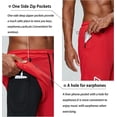 thumbnail image 2 of 2 In 1 Running Shorts with Phone Pocket Gym Workout Quick Dry Mens Shorts 5 Inch-Red, 2 of 7