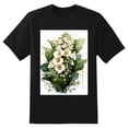 thumbnail image 2 of Plus Size Shirt for Women Black Tops for Women Short Sleeves Shirt for Women White Roses T Shirt Crewneck Shirt for Women XL, 2 of 5