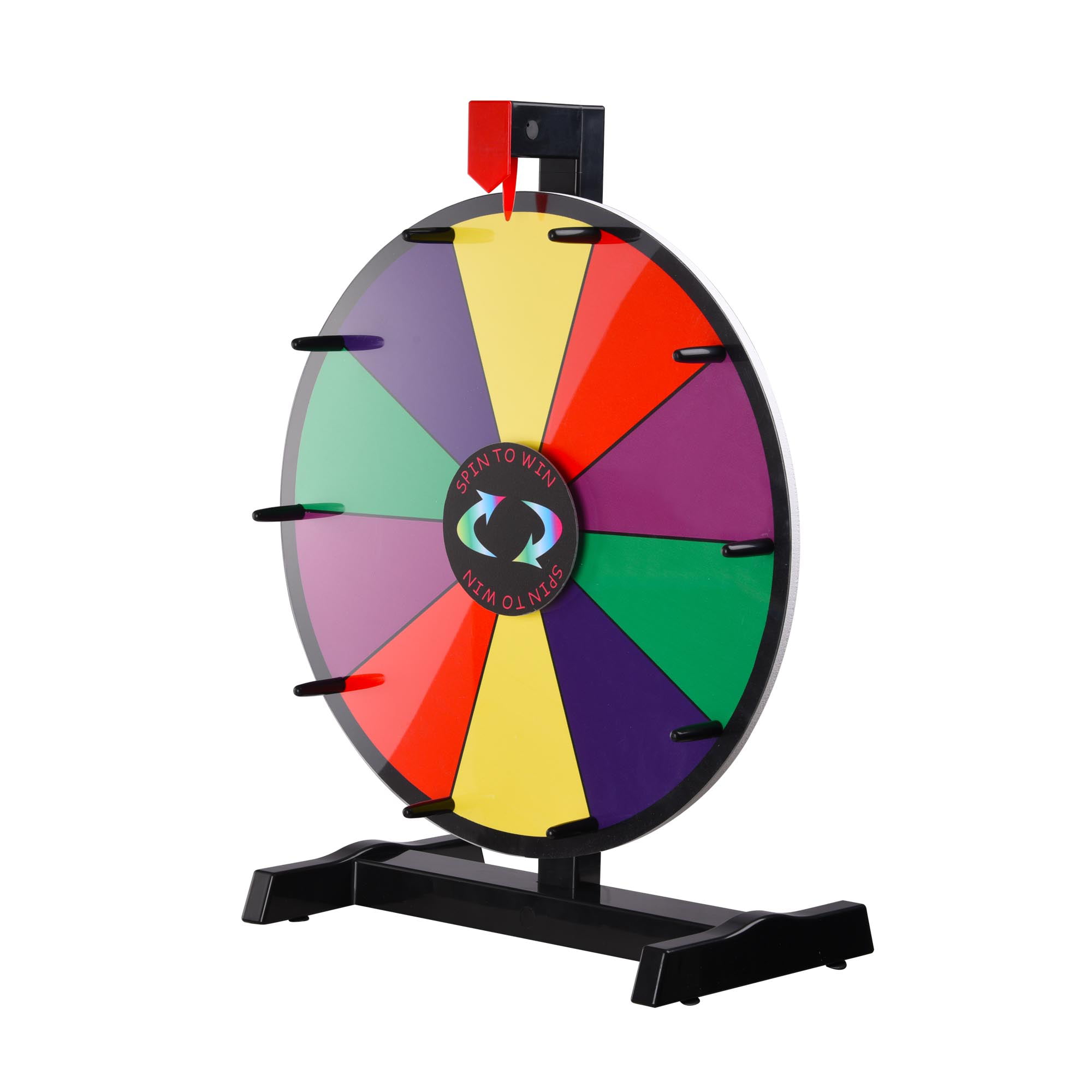 15" Tabletop 10 Slot Color Prize Wheel of Fortune Spinning Game Editable Eraser 