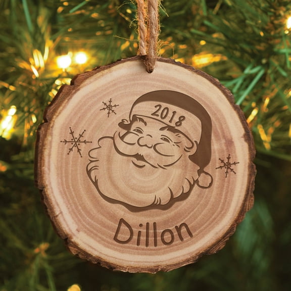Personalized Jolly Saint Nick Bark Ornament