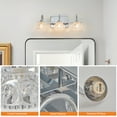thumbnail image 4 of Miniyam Hard-Wired Vanity Light, 3-Light Bathroom Wall Sconce with Crystal Glass Shades, G9 Base, Silver, 4 of 7