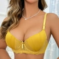 thumbnail image 2 of YUNCITY Bras For Women Multi Colored Bow Lace Push Up Bra Comfy Bra Yellow, 2 of 6