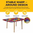 thumbnail image 4 of Colorful Geometric Table Cloths for 4 Foot Rectangle Tables, Modern Rainbow Ombre Abstract Art Patio Waterproof Elastic Fitted Tablecloths, Washable Rectangular Table Cover for Camping, 4 of 8