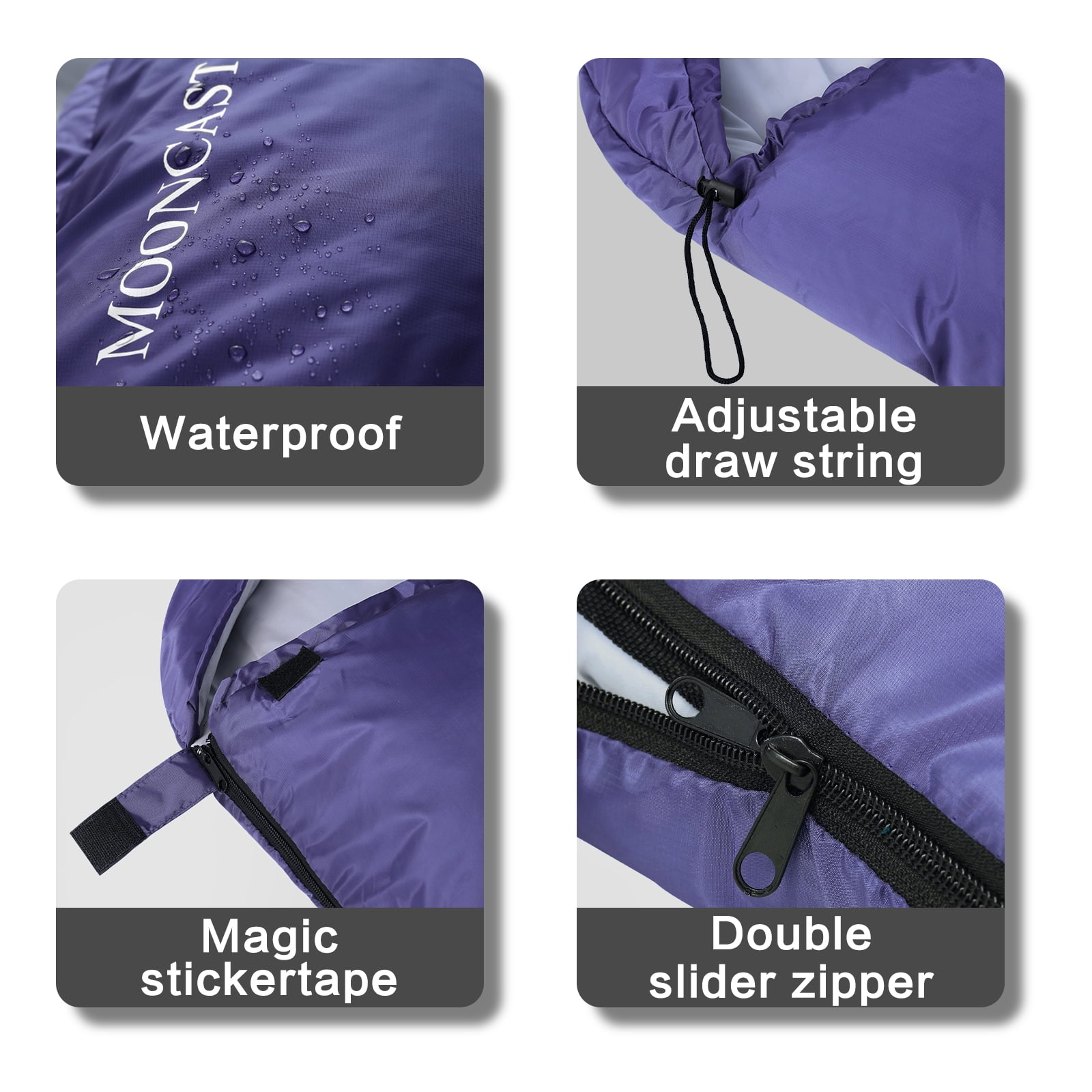 FAIRYLAND Single,purple,sleeping bag,adult sleeping bag,camping,hiking,waterproof,outdoor travel,for 32℉.