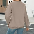 thumbnail image 3 of Mohiass Women's Casual Crewneck Sweatshirts Long Sleeve Tops Loose Fit Fall Fleece Lined Shirts Khaki M, 3 of 4