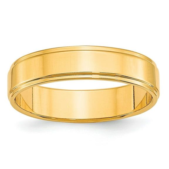 10k Yellow Gold 5mm Flat with Step Edge Wedding Band Size 10.5 1FLE050