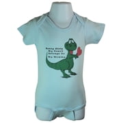 Dinosaur Romper/Bodysuit with Heart for Boy (6-12 Months, Light Blue)