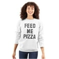thumbnail image 3 of Feed Me Pizza Unisex Plus Fleece Graphic Sweatshirt Brisco Brands 4X, 3 of 5