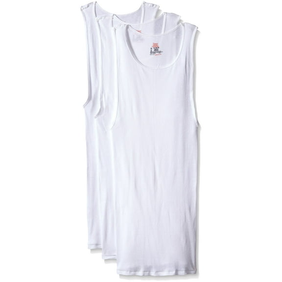 Hanes Classics Men's Traditional Fit ComfortSoft® TAGLESS® A-Shirt 3-Pack, S-White