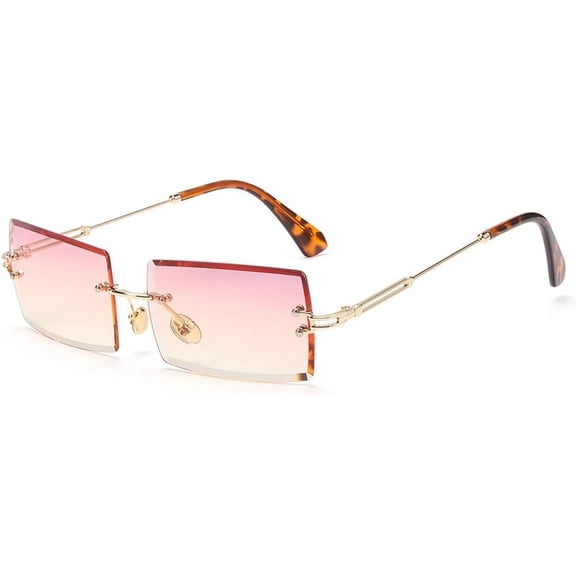 Mewfacos Retro Rectangle Sunglasses Rimless Ultralight UV400 Vintage Sunglasses Frameless Sunglasses Eyewear Fashion Accessory