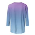 thumbnail image 4 of Birdeem T-Shirt Mode Femme Imprimé Ample Manches 3/4 Blouse Col Rond Hauts Décontractés, 4 of 12
