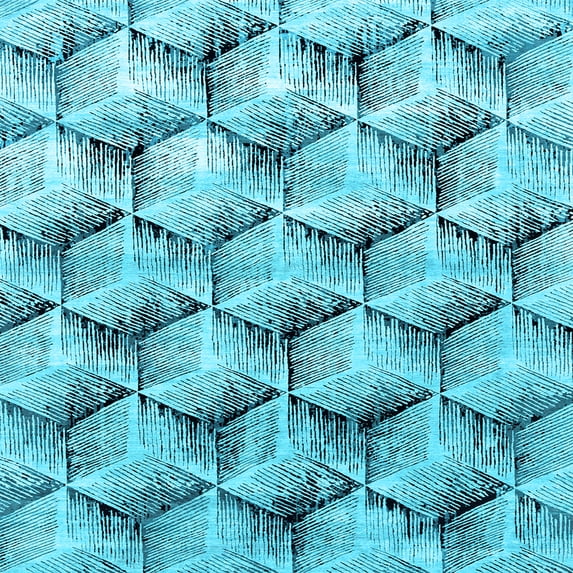 Ahgly Company Indoor Square Oriental Light Blue Industrial Area Rugs, 6' Square