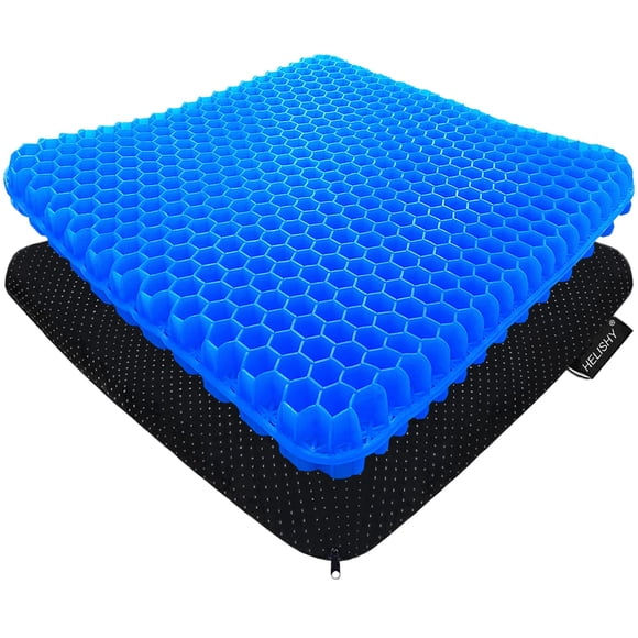 Cojín de gel para asiento Helishy 42x37x4 cm, refrescante y alivia el dolor