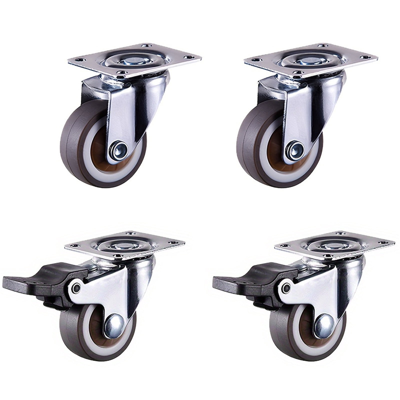 4 Pcs 1/1.25" Caster Wheels Furniture Wheels Heavy Duty Castors TPR Rubber Flat Bottom Wheels For Furniture Cabinets Workbench ,Reliable