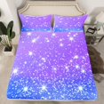 thumbnail image 2 of Manfei Dreamy Starry Sky Full Size Sheets, Purple Blue Bling Stars Bed Sheets, Teens Kids Boys Girls Sheet Sets, Lightweight Room Decor, 4 Pieces, 2 of 7