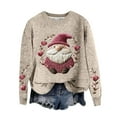 thumbnail image 1 of Zhanying Chandails de Noël Assortis Col Rond Mode Hiver Mignon Christmas Sweater Haut Tricoté à Manches Longues pour Femmes, 1 of 5