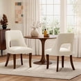 thumbnail image 6 of LEGAHOME Dining Chairs Set of 2, Upholstered Dining Room Chairs with Curved Backrest, Mid-Century Wooden Kitchen Chairs for 300lbs Weight Capacity, Beige, 6 of 8