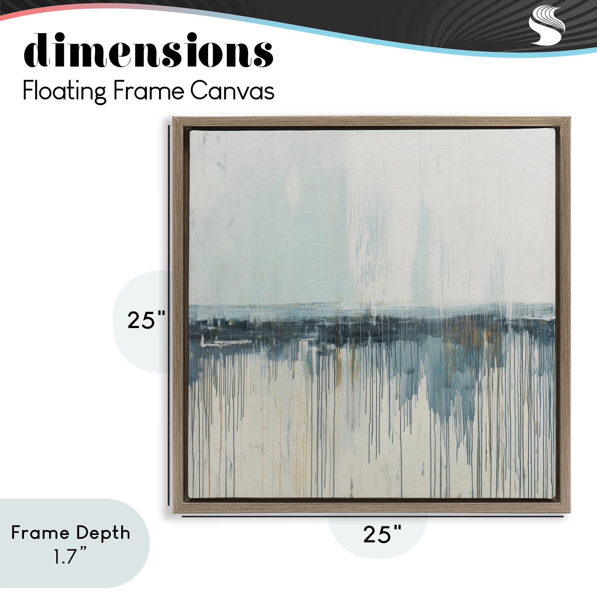 Stupell Industries Acrylic Drift Abstract Brown Framed Floater Canvas Wall Art, design by Svetlana Aleynikova