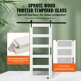 thumbnail image 3 of KFFKFF Barn Door Set, 32" x 84" Glass and Wood Sliding Barn Door, Operates Silently, Comes with 8-in-1 Ground Guide and Door Handle, Frosted Glass and Spruce Wood Panel, 3 of 9