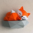 thumbnail image 3 of Papercraft Seitruly Zorro agazapado 3D Animales sentados Cartón Ligero y fácil de llevar, 3 of 6