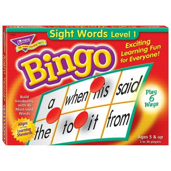 Juego de bingo TREND ENTERPRISES Sight Words Level 1 o más de 5 años