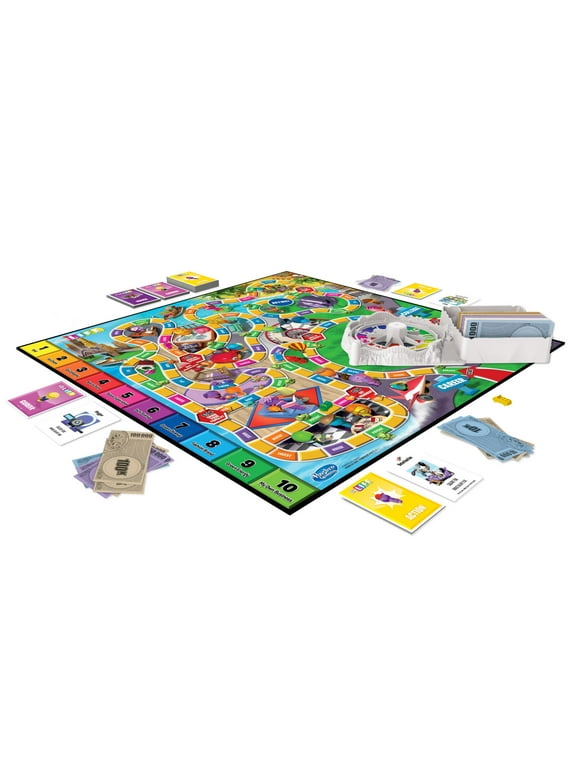 The Game of Life Game, Family Board Game for 2 to 4 Players, for Kids Ages 8 and Up, Includes Colorful Pegs