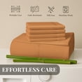 thumbnail image 4 of Sacred Thread Rayon Derived from Bamboo Sheets Queen Size, 18'' Deep Pocket Cooling Sheets for Hot Sleepers, 6 PC Cooling Sheets (Queen Size) (Sandstone), 4 of 9
