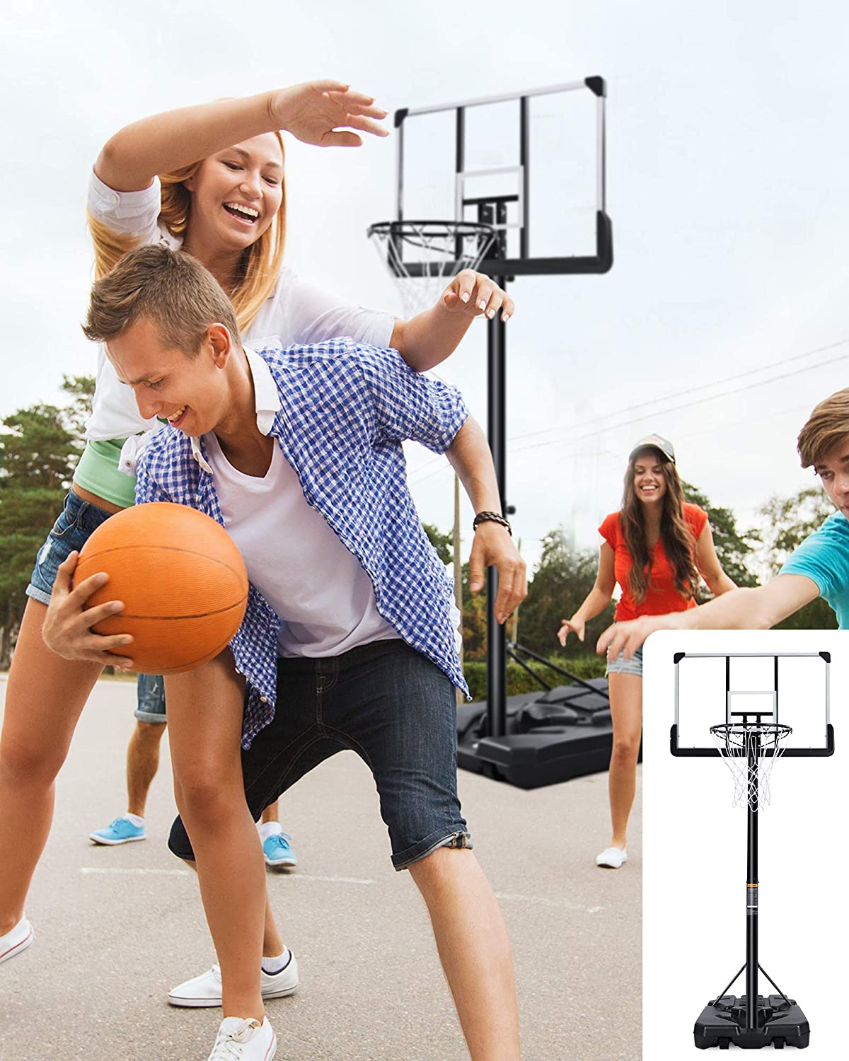 Buy MaxKare 44 In. Portable Basketball System Hoop and Goal Equipment