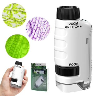 WeFone 60-120x Mini Miniscope for Kids with LED Lights, Miniscope Kids, Perfect Science Gift
