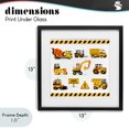 thumbnail image 4 of Stupell Industries Contemporary Construction Vehicles with Warning Black Framed Print Under Glass, 13 x 13, by Creative Studio, 4 of 8