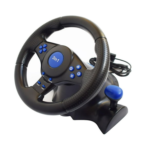 Sidaley Kit de volante de carreras de simulador compatible con volante de PC PS3 PS2 Videojuegos y accesorios