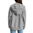 thumbnail image 5 of Women's Sweatshirt Corduroy Zip Up hoodie Oversized Drawstring Long Sleeve Sweatshirt Coat Casual Hooded Outerwear Top with Side Pockets for Spring Winter, 5 of 5