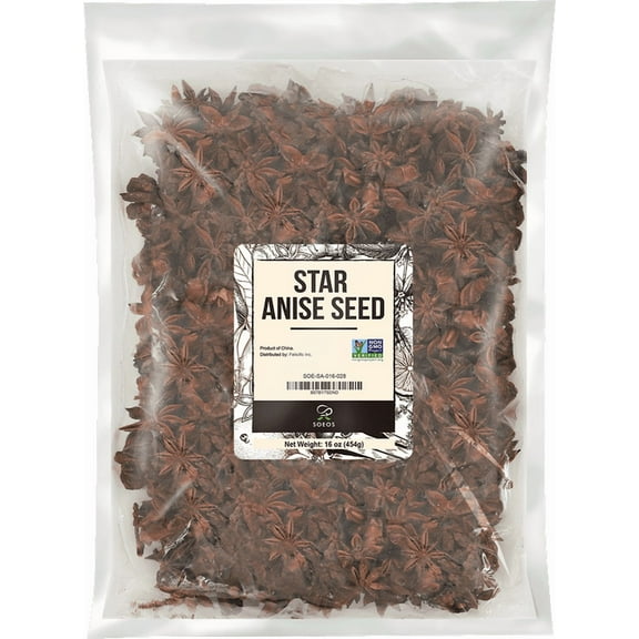 Soeos Star Anise Seeds 16 ounce (1 lb), Whole Chinese Star Anise Seed, Fresh and Pure Star Anise Pod, Non-GMO, Star Anise Spice for Desserts and Wines…