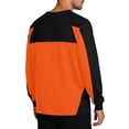 thumbnail image 4 of Daiosportswear Men's Long Sleeve Round Neck Basketball Training Sport T-Shirt Color Block Running Fitness Top Orange-A XXXL, 4 of 8
