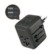 HyperGear WorldCharge Universal Travel Adapter with USB/USB-C (Black), 15822