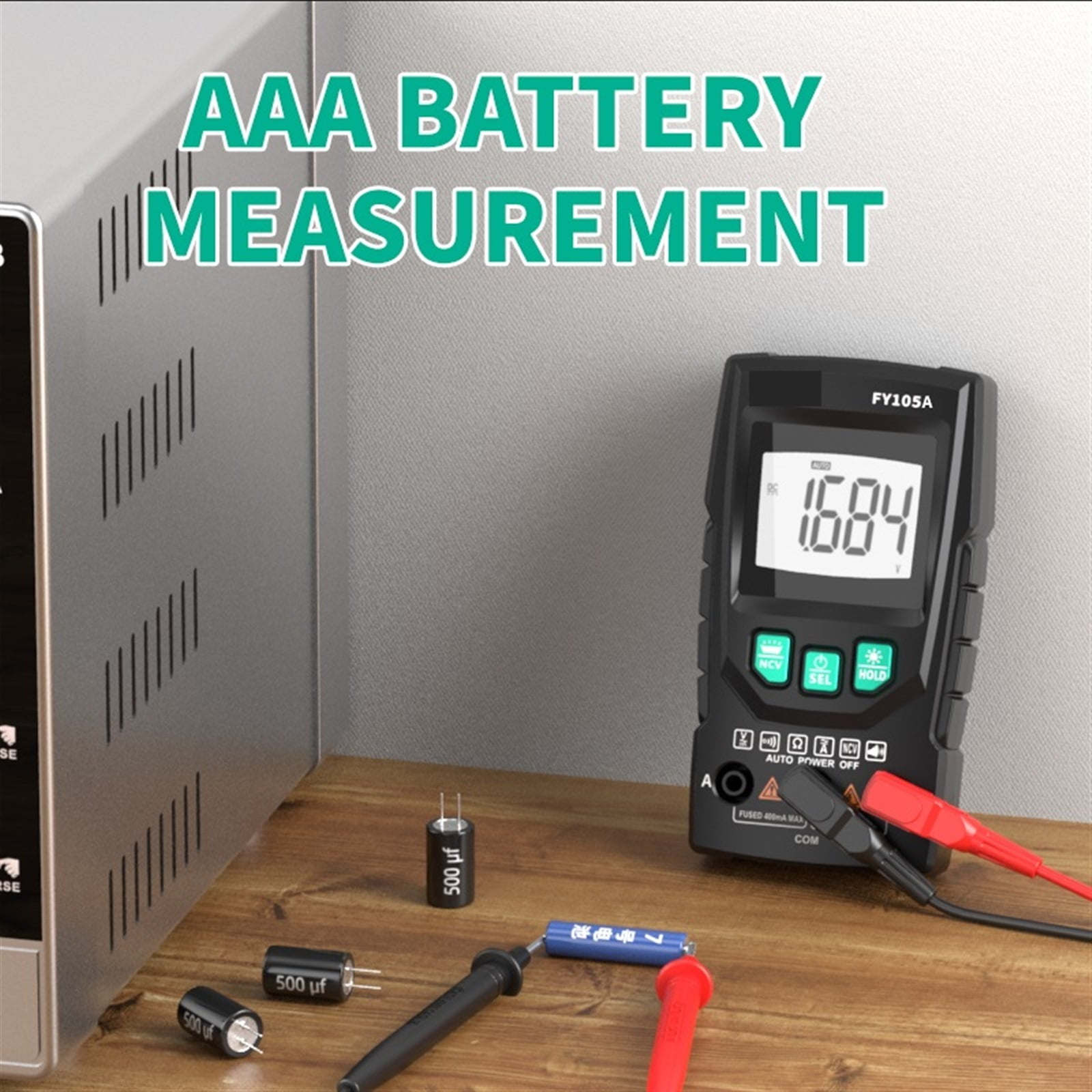 Smart Mini Digital Multimeter Auto-Ranging 4000 Counts AC/DC Voltage Current Tester Portable Ohmmeter Ammeter Voltmeter ,Easy to Operate