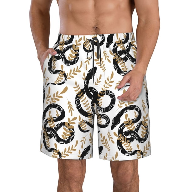 Fotbe Snake Trajes de Baño Estampados para Hombre, Shorts de Verano de Secado Rápido, Ropa de Playa, Bañadores-Large