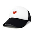 thumbnail image 3 of Dalix Pixel Heart Embroidered Valentines Mesh Trucker Hat in Black White, 3 of 3