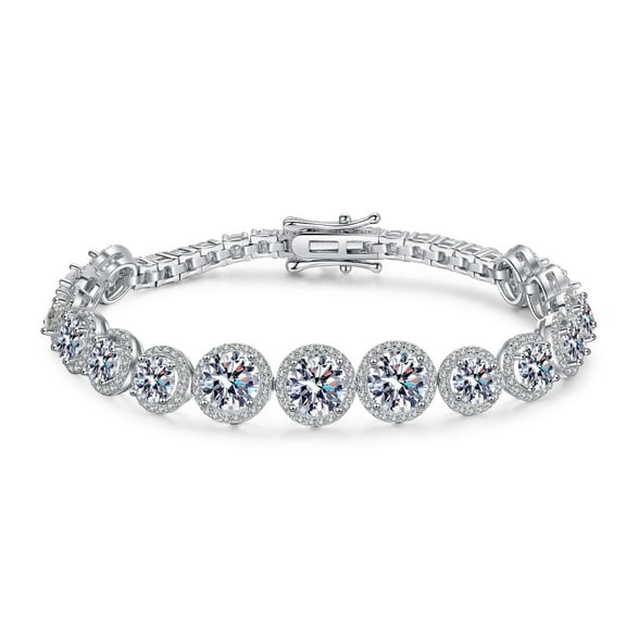 Moissanite Tennis Bracelets for Women D Color VVS1 Diamond Bracelets 6/6.5/7/7.5 Inches S925 Sterling Silver Tennis Bracelets
