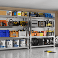 thumbnail image 4 of 3000LBS Heavy Duty Stainless Steel Shelves Garage Shelving 4-Tier Metal Storage Shelves Adjustable Shelf Unit Storage Rack for Basement Supermarket Warehouse 68.9" W x 23.7" D x 70" H, 4 of 10