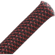 25ft - 1/2 inch PET Expandable Braided Sleeving \u2013 BlackRed \u2013 SHIJI65 Braided Cable Sleeve