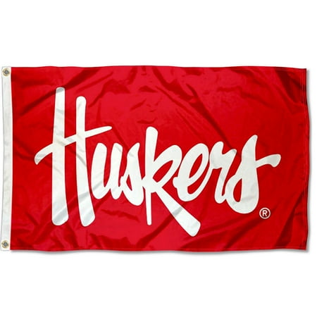 - Nebraska Cornhuskers Script Huskers 3' x 5' Pole Flag