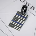 thumbnail image 6 of Thin Blue Line Flag Pvc Luggage Tag With Name Id Labelfor Women Men, 6 of 6