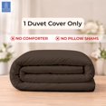thumbnail image 2 of Kotton Culture 1 Pc California King Duvet Cover Only-100% Egyptian Cotton 600 TC Ultra Soft Premium Durable Comforter Cover Zipper Closure & Corner Ties- (Chocolate, 104" X 98"), 2 of 8