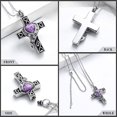 thumbnail image 2 of Cremation Jewelry Cross Urn Necklaces for Ashes for Women for Men, Retro Cross Memorial Keepsake Urn Pendant with Heart Shape Crystal, 2 of 3