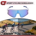 thumbnail image 3 of 1 juego de gafas de motocicleta anti-reflejo PC Tri-Acetato de Celulosa UV400 para hombres y mujeres, lente azul, marco blanco y azul, 3 of 6