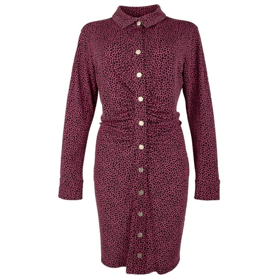 Women's Plus Size Button Front Long Sleeve Dress 3X