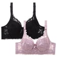 thumbnail image 4 of Sakmal Wireless Women Bras Bralette Lift Black 2-Pack Comfortable Bras for Women 46D, 4 of 4