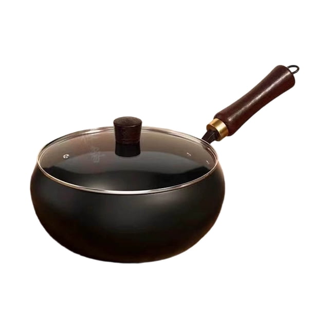 zhangmingg Japanese Hand Fry Pan with Glass Lid Non Stick Cooking Utensil for Meals