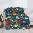thumbnail image 3 of Bingfone Vehicles Cartoon with Funny Drivers,Animal Drivers Pattern Horizontal 240g Flannel Blanket, Soft and Wrinkle-resistant Sofa Blanket, Warm Single Blanket Suitable for Home and Travel-80"x60", 3 of 6